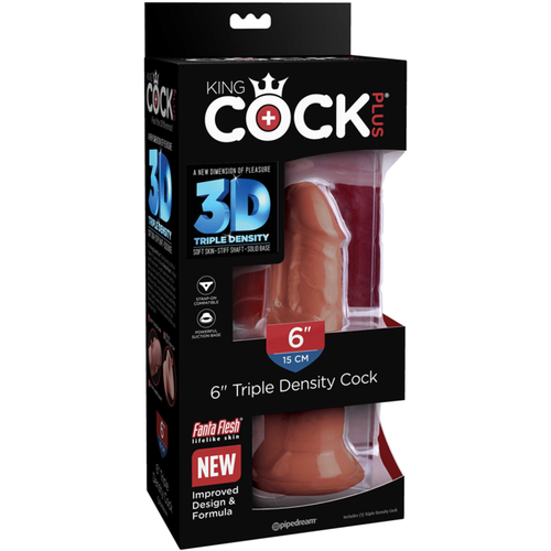 King Cock Plus 6 In. Triple Density Cock Brown